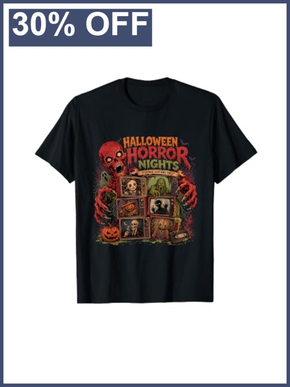 Vintage 90s Horror VHS Spooky Graphic Tee
